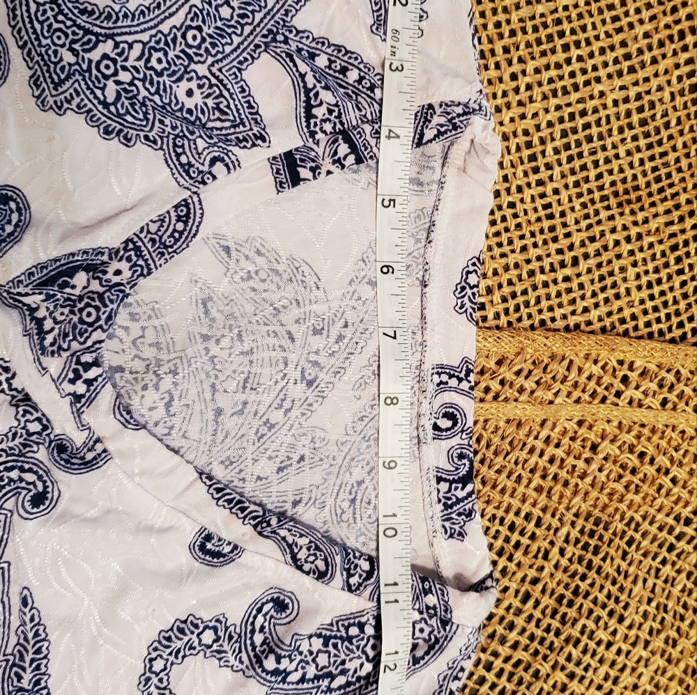 Paisley Blue and White Embroidered Tee - Picture 10 of 11